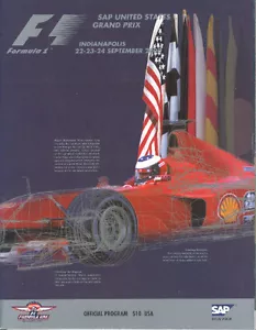 2000 Formula-1 USGP Program Limited Edition F-1 Indy Indianapolis Motor Speedway - Picture 1 of 8