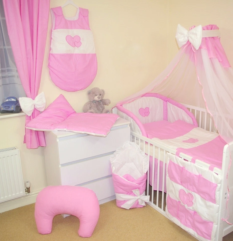 BABY'S COMFORT FABULOSO JUEGO DE CAMA DE 14 PIEZAS CORAZONES ¡NUEVO!¡!