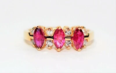 Natural Ruby & Diamond Ring 14K Solid Gold 1.17tcw Ruby Ring July Birthstone - Image 1 of 4