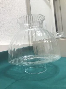 Oil lamp clear glass chimney w/ spiral design 6 3/4" tall,2 3/4" base, 3 3/4"top - Picture 1 of 7