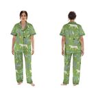 Cotton Pajamas Pjs Women's Pyjama Set Green Floral Print Nightwear Evening Dress