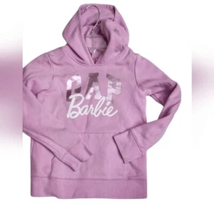 Gap Barbie fleece-lined pullover sweatshirt hoodie Sz Medium - Picture 1 of 10