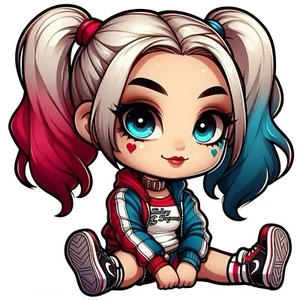 Calcomanías adhesivas de vinilo Harley Quinn Baby de 3"- 6" - Imagen 1 de 1