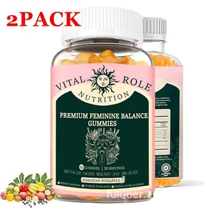 2 Bottiglie di Gomma Equilibrio Femminile Fonte Vitale - Ananas Hawaiano 60 Gomma - Foto 1 di 13