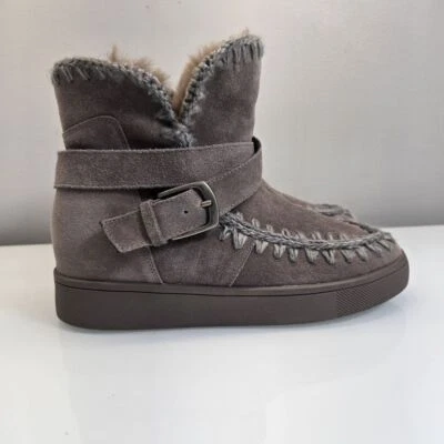 Botas Rubias Mujer Talla 9.5 Gris Anna Impermeables Gamuza Imitación Piel Mocasín Lujo Foto 1 de 4
