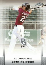 GRANT RICHARDSON 2017 "1ST EVER PRINTED" LEAF PERFECT GAME ROOKIE CARD #116!