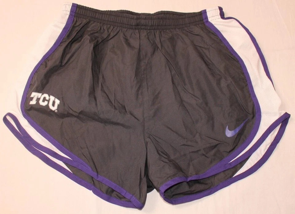 NIKE Womens 3" Tempo Texas Christian TCU Team Running Shorts Black/White Sz XS - Image 1 of 3