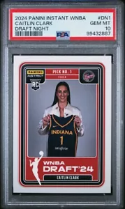 Caitlin Clark PSA 10 Rookie Card 2024 Panini Instant WNBA Draft Night #DN-1 RC - Picture 1 of 2