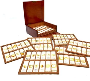 Antique Wooden Mahogany Microscope Slide Box / Storage Chest & Glass Slides 1900 - Picture 1 of 9