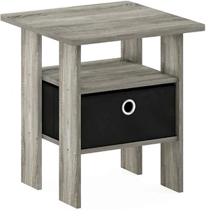 Small End Table Furniture Side Accent Bedroom Storage Shelf Wood With Drawer New - Picture 1 of 8
