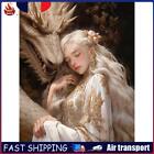 Full Embroidery Cotton Thread 11Ct Printed Dragon And Girl Cross Stitch 50X65cm
