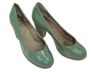 CAMPER women shoes heel sz 10 Europe 41 green polished leather S9248 - Picture 1 of 6