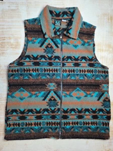 Vintage Mazmania Vest Womens Large Aztec Full Zip Outdoor Southwestern - Picture 1 of 9