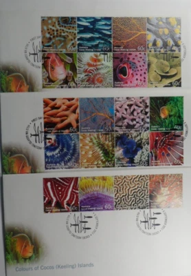 STAMPMART : COCOS (KEELING) ISLANDS 2011 COLOURS OF COCOS MARINE LIFE 3 FDC SET - Image 1 of 4