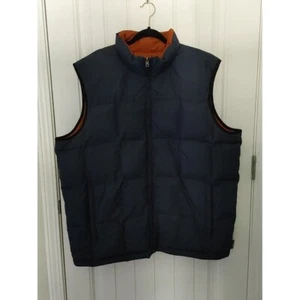 Eddie Bauer Vest Mens X-Large Blue Orange Goose Down Full Zip Reversible Puffer - Picture 1 of 7