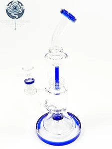 Tubo acqua fumo bong vetro pesante 12" doppio gancio + ciotola 14mm - Foto 1 di 3