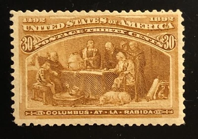 US Stamp #239, 30c, Columbian Exposition, MRG, VF/XF,  NH. - Image 1 of 4