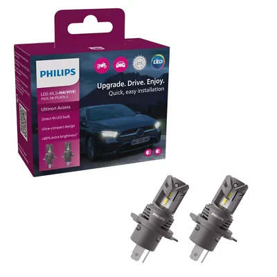 PHILIPS Lampadine Auto LED H4 Philips Ultinon Access 6000K 12V P43t - Immagine 1 di 4