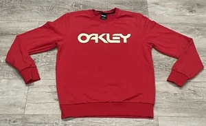 Sudadera Oakley cuello redondo deletreada talla mediana roja blanca - Imagen 1 de 3