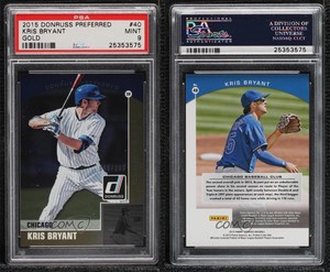 2015 Donruss Preferred Club Level Gold /299 Kris Bryant #40 PSA 9 MINT Rookie RC