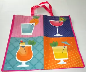 TROPICAL Reusable Tote Bag 19" X 18" X 7" TROPICAL DRINKS - Picture 1 of 1
