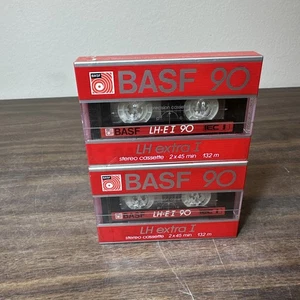 Pair (2) BASF LH EXTRA I 90 Blank Audio Cassette Tapes Sealed! - Picture 1 of 5