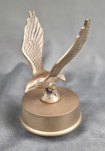 Vintage Rotating Solid Brass American Eagle Music Box Plays & Spins Metal Base - Picture 1 of 16