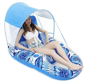 Jasonwell Pool Floats with Canopy - Inflatable Pool Float Adult Lounger Floaties - Picture 1 of 6