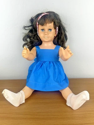 VTG Chatty Cathy 1960 Doll Toy 19” Blue Sleepy Eyes Messy Hair With Outfit Muted - Image 1 of 4
