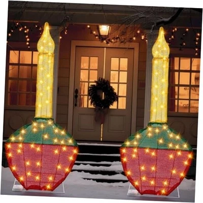 Pack 4ft Christmas Bubble Light Outdoor Decoration, Xmas Lighted Decor for 2