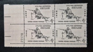 1962 US Stamp Scott # 1179 ~ 4 cent Shiloh -  Plate Block of 4 MNH - Picture 1 of 2