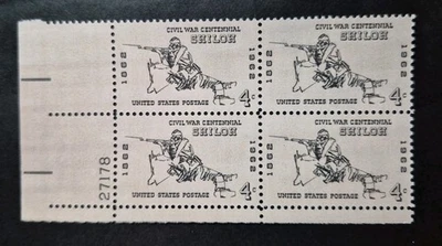 1962 US Stamp Scott # 1179 ~ 4 cent Shiloh -  Plate Block of 4 MNH - Image 1 of 2