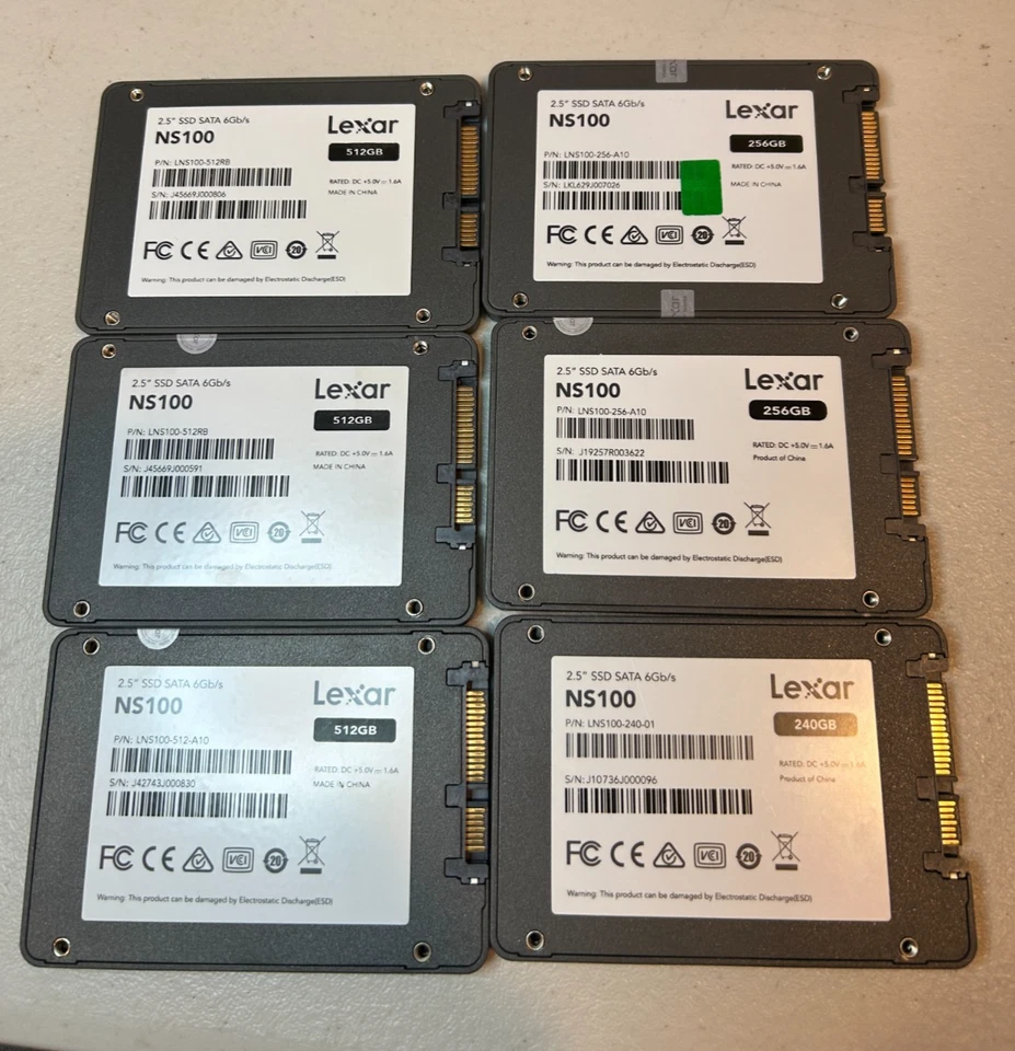 Lexar NS100 , Internal, 2.5 inch (LNS100-512RBNA) Solid State Drive 6 pcs - Image 1 of 1