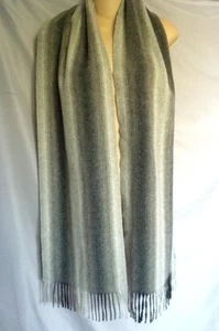 NORDSTROM 100% CASHMERE GRAY FRINGE SCARF 70x10" - Picture 1 of 3