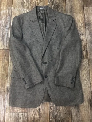 Blazer Oscar de la Renta 42 Lana Cachemira Pata de Gallo Abrigo Deportivo Chaqueta Academia Foto 1 de 4