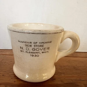 Tazza Mug 1930 Pubblicità~ Apertura Nuovo Negozio N.D. Grover Mt Piacevole, MI Antica - Foto 1 di 9
