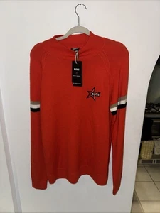 Boss x Perfect Moment Woll Logo Pullover Schwarz Rot Gold Stern Gr. L UVP 300£ - Bild 1 von 4