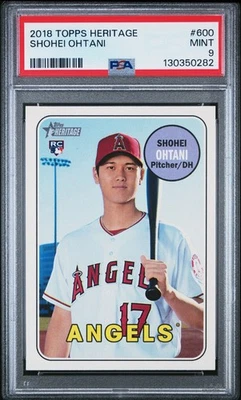2018 Topps Heritage Shohei Ohtani #600 Rookie Card PSA 9 MINT - Image 1 of 2