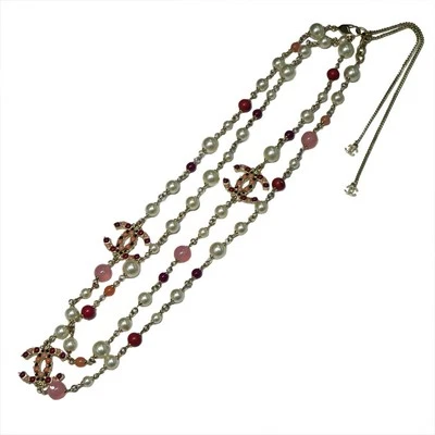 COLLAR CADENA LARGA CHANEL MARCA COCO IMITACIÓN PERLA PIEDRA MULTICOLOR 12P MUJER F/S Foto 1 de 4