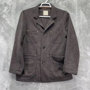 Billy Reid jacket Men medium chore work Wool USA blazer sport herringbone button - Picture 1 of 14