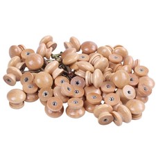Bricolage Cabinet Cuisine Placard Tiroir Rond En bois Tirer Bouton Poignée Beige 6Pcs