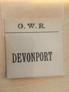 G, W, R, LUGGAGE LABEL, ( Devonport , ) - Picture 1 of 1