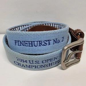 Men's 40 Peter Millar Needlepoint Pinehurst Championship Leather Blue Golf Belt - Picture 1 of 8