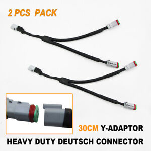 2PCS 2 to 1 Deutsch Y Connector Splitter DT Joiner 2 Led Lights Wiring Harness