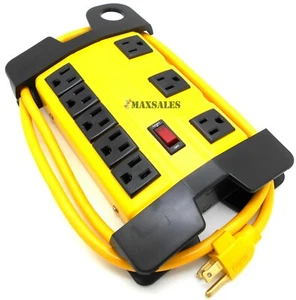 8-Outlet Power Strip Surge Protector w Metal Housing Charging Station Electronic - Picture 1 of 2