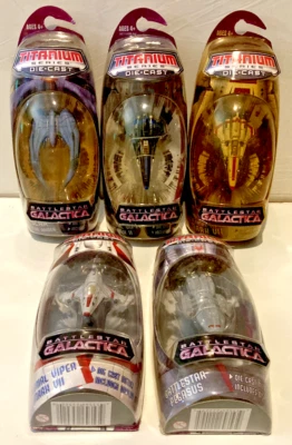 Battlestar Galactica Titanium Die-Cast Micro Machine 2006 Lote de 5 Viper Pegasus Foto 1 de 4