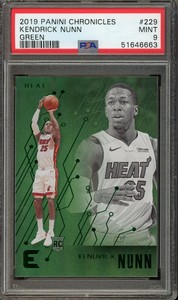 2019-20 Panini Chronicles Essentials GREEN #229 Kendrick Nunn RC PSA 9 Mint