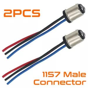 2x 1157 2357 1157NA 7528 Male Connector DRL Brake Turn Signal Light Wire Harness - Foto 1 di 5