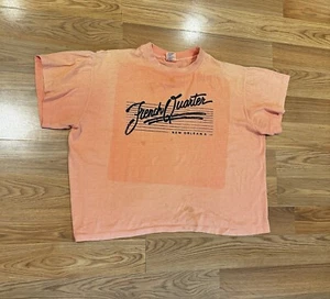 Vintage 90s French Quarter Faded Cropped Cut Tee New Orleans Single Stitch XL - Picture 1 of 14