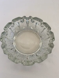 Vintage Ashtray Trinket Dish  Cut Clear Glass Cigarette Heavy - Picture 1 of 4